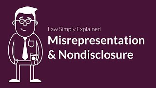 Misrepresentation and Nondisclosure  Contracts  Defenses amp Excuses [upl. by Kirwin733]