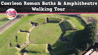 CAERLEON ROMAN BATHS amp AMPHITHEATRE WALES  Walking Tour  Pinned on Places [upl. by Oigimer942]