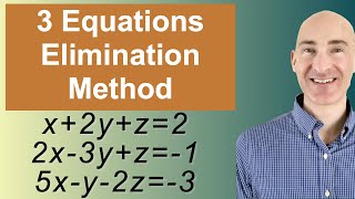 Solving Systems of 3 Equations Elimination [upl. by Crin]