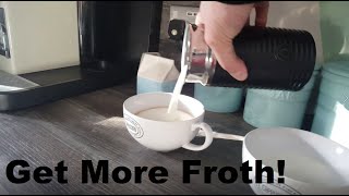 How to Get More Froth from Your Nespresso Coffee Aeroccino  Nespresso tips and help [upl. by Nidak766]