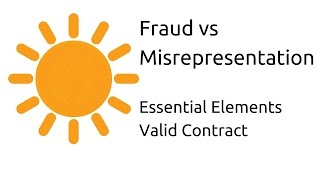 Fraud vs Misrepresentation  Other Essential Elements of a Valid Contract  CA CPT  CS amp CMA [upl. by Nauqas]